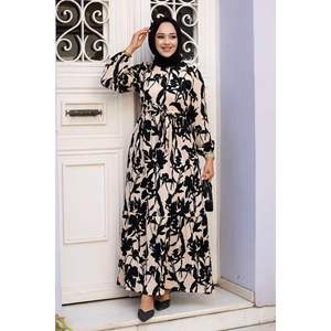 Vestido Hijab Estampado Ivy Negro - Product Image 3