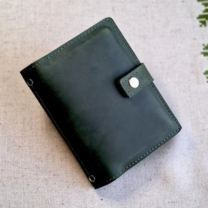 <b>Family</b> <b>Passport</b> Holder Genuine Leather Travel <b>Wallet</b> Button Closure RFID Blocking Compact Christmas Gift LFPH-0052 - Product Image 1