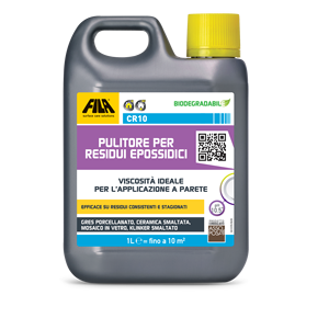 FILA Soluciones para el Cuidado de Superficies CR10, Removedor de Residuos de Epoxi Líquido, Limpiador de Azulejos de Cerámica, Vidrio y Mosaico, Alta Viscosidad, Sin Residuos - Product Image 1