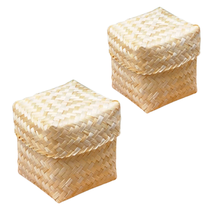 ตะกร้าไม้ไผ่สานคุณภาพสูงสไตล์ชนบทสำหรับใส่ของขวัญงานแต่งงานตะกร้าของขวัญสำหรับงานเลี้ยงและของขวัญสำหรับแขก - Product Image 1