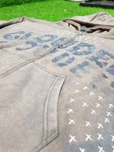 Sweat à capuche zippé en coton 100% de qualité supérieure, lavage à la pierre, respirant, surdimensionné, impression DTG pour hommes - Product Image 4