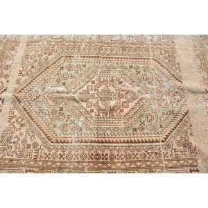 4.5x6.9 ft Turkish Area Rug, <b>Brown</b> Pink Vintage Moroccan <b>Wool</b> Rug - Product Image 4