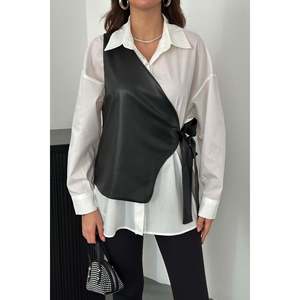 Camisa Blanca con Lazos Laterales - Blanca - Product Image 4