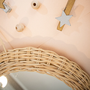 <b>Small</b> Cat Rattan <b>Mirror</b> Hanging <b>Wall</b> Decor - Handmade Animal <b>Wall</b> <b>Mirror</b> for Kids Room & Nursery - Product Image 5