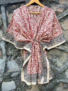 Caftan indien à imprimé floral pour femmes Bagru fait à la main Nouvelle collection de robes de bikini ethniques décontractées pour la nuit - Product Image 5