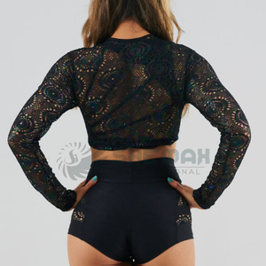 Traje de baile en barra elástico cómodo personalizado para niñas superior e inferior en colores personalizados para entrenamiento y competición - Product Image 3