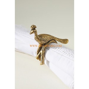 Tissu tenant anneaux blanc et or couleur aluminium matériel décoration de Table classique Table de mariage accessoires Serviette anneaux - Product Image 4