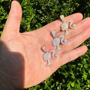 Precioso colgante de cabeza de muñeca de diamante de laboratorio hecho a mano, diseño personalizado aceptable en 10K, 14K, 18K, joyería de oro y colgante de Hip Hop DS0554 - Product Image 2