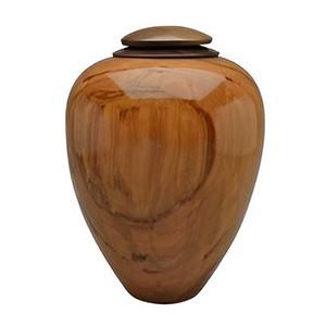<b>Tall</b> Elegant Wooden Urn with Tapered Silhouette Natural Grain Pattern and Hand Finished Smooth Surface - Product Image 4