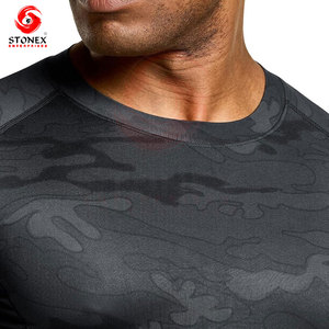 Custom Men's Compression Long Sleeve rash guard Moisture Wicking <b>Athletic</b> Gym Workout Running Base Layer Sportswear - Product Image 5