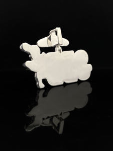 Colgante Hip Hop Personalizado con Inicial en Acero Inoxidable con Diamantes - Product Image 3