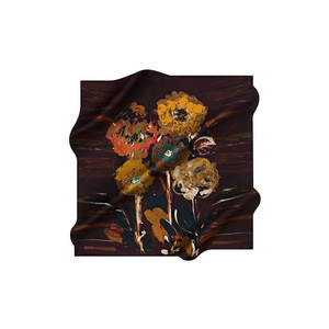 Pañuelo Cuadrado de Seda Crepé Satinado de 90x90 cm con Diseño Colorido - Product Image 1