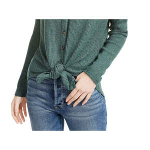 Top comodo a costine con laccetti sul davanti per ragazze Ultra Flirt, colore verde, taglia extra large, in tessuto lavorato a maglia - Product Image 3