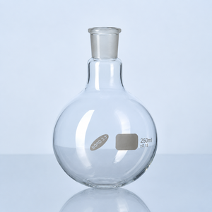 Frasco de Destilación de Cuello Largo y Boca Corta, Fondo Redondo, de Vidrio Borosilicato, Resistente a Altas Temperaturas, para Laboratorio - Product Image 1