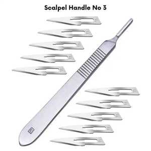 Scalpel chirurgical #10 poignée médicale stérile avec lames certifiées CE pour les procédures de chirurgie générale - Product Image 3