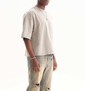 Camiseta de Alta Calidad Estilo Urbano, Lavado Ácido, Corte Holgado, 250 Gramos, 100% Algodón, Impresión de Logotipo Personalizada 2026 - Product Image 3