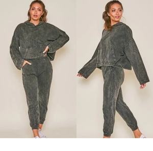 Chándal de lavado ácido para mujer de fabricante profesional, nuevo diseño, peso pesado, respetuoso con el medio ambiente, estilo profesional, calidad Superior - Product Image 5