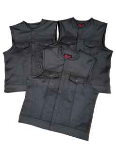 Top Trending Plus-Size Chaleco y chaleco para hombre Diseño único Cuero negro Sin mangas Invierno Calentado Chaleco de motocicleta Bolsillos delanteros - Product Image 3