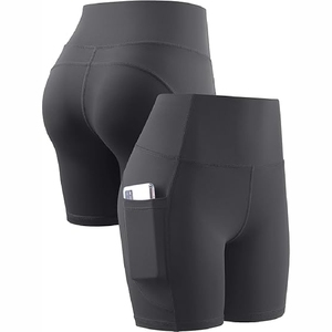 Best selling Women Yoga Shorts OEM <b>leggings</b>, Seamless, High Waist shorts <b>with</b> <b>pockets</b> - Product Image 3