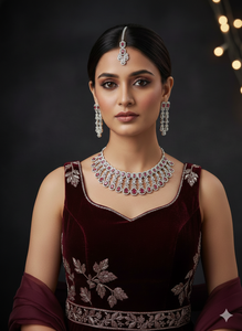 Conjunto de Joyería de Diseño AD para Mujer, Collar y Aretes de Novia, Estilo Étnico Indio, Regalo para Bodas y Fiestas - Product Image 4