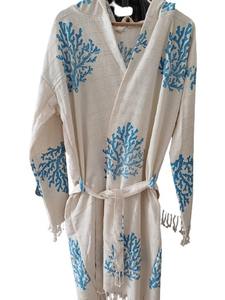 Cotton High Quality Bathrobe Turkish Stone Printed Women Men Children Bathrobe with Hat Beach Sauna Hammam Home <b>Towel</b> - Product Image 4