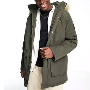 Veste parka à capuche pour homme avec un design chaud et confortable pour l'hiver, doublure intérieure douce, coupe-vent, streetwear, veste d'hiver - Product Image 1