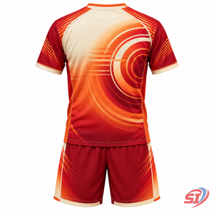Conjunto Completo de Fútbol Juvenil, Jersey y Pantalones Cortos Sunset Radar, Personalizado para Club, Entrenamiento y Partido, Secado Rápido, 100% Poliéster Sublimado - Product Image 2
