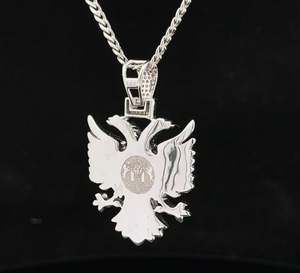 จี้เพชรมออิสซาไนท์และจี้นกอินทรีสีขาว14K ดีไซน์เป็นเอกลักษณ์ของผู้ชายสีทอง10K ประดับเพชรด้วยสร้อยคอฮิปฮอปสไตล์คิวบา - Product Image 4