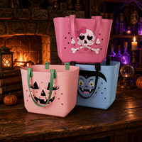 Sac fourre-tout d'Halloween personnalisé en EVA imperméable, imprimé crâne, citrouille, vampire, sac de plage en EVA pour la vente en gros