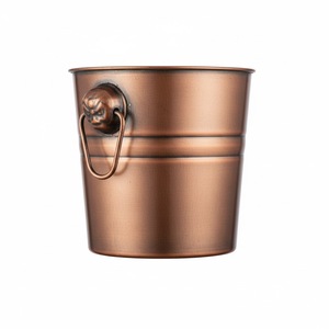 Cubitera de Metal de Alta Calidad con Acabado Antiguo Plateado, Cubitera para Champán, Enfriador de Botellas de Vino y Cerveza para Bar - Product Image 2