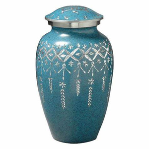 โกศใส่ศพสำหรับผู้ใหญ่ดีไซน์การตัดเพชรลายเคลือบอลูมิเนียมโลหะสำหรับเก็บขี้เถ้า - Product Image 4