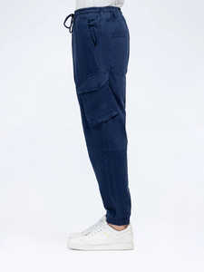 Pantalones Deportivos de Lona Desgastada al por Mayor, Estilo Holgado y Recto, 100% Algodón, Joggers con Logotipo Personalizado, Estilo Urbano, Transpirables para Hombre - Product Image 3