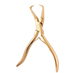 Pince à perles en gros, pince à extensions de cheveux en acier inoxydable, aiguilles à boucle plaquées or, outils pour extensions de cheveux - Product Image 2