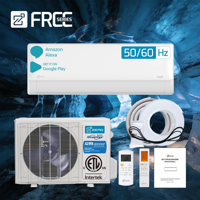 ZERO R32 AC Mini Split Inverter Heating & Cooling Air Conditioner with App Control for Hotel Use Stable Pressure Control