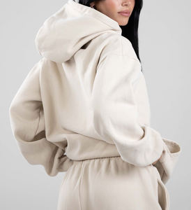 Fabricantes logotipo personalizado mujeres peso pesado en blanco de gran tamaño sudadera pantalones de chándal pulóver Jogger conjuntos holgado chándal para mujer - Product Image 3