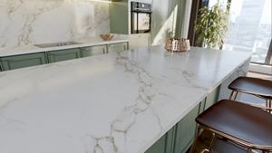 Hatra Printed Quartz Slab Kitchen Countertop <b>Vanity</b> Top 2cm 3cm Polished For Commercial Interior Construction Projects - Product Image 2