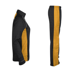 ชุดวอร์มผ้าโพลีเอสเตอร์สำหรับผู้ชายชุดวอร์มมีซิปสีทึบดีไซน์ด้านข้างสำหรับออกกำลังกายงาน OEM ตามสั่ง - Product Image 4