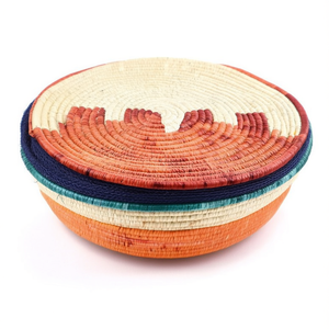 Panier de rangement en feuilles de palmier tissé à la main avec couvercle, couleurs personnalisées disponibles - Product Image 3