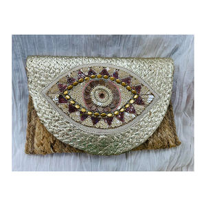 Nouveau bohème Jute fait à la main femmes pochette perles coquille gland fermeture à glissière coton meilleur prix Long portefeuille serrure décoration - Product Image 4
