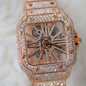 Reloj de pulsera automático de estilo moderno certificado VVS Moissanite Diamond Iced Out Hip Hop para ropa de fiesta a precio de fabricante - Product Image 3