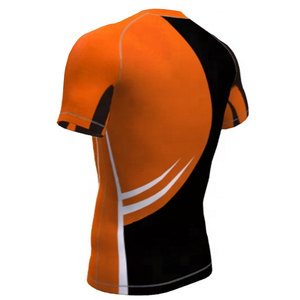 Sleeve <b>Compression</b>, Short/Half Men's Custom Shirts | Factory Made BJJ Rash Guard Men Half Sleeve Rash Guard Sublimation - Product Image 5