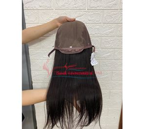 Peluca de cabello humano Real Remy virgen 100% de alta calidad, Color Natural recto, máquina de longitud personalizada, trama doble Thanh vietnamita - Product Image 1