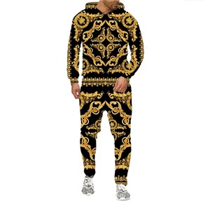 Venta al por mayor de los hombres de invierno impreso sublimado polar pulóver chándal conjunto de Color sólido transpirable ropa deportiva al aire libre - Product Image 5