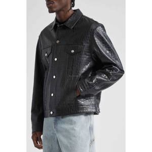 Blouson de motard en cuir pour hommes, respirant, design personnalisé, vêtements de course d'hiver, col ouvert - Product Image 2