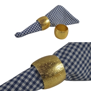 Servilleteros dorados brillantes, diseños redondos en relieve, soportes de tejido de alta calidad para boda, fiesta, restaurantes, Decoración de mesa - Product Image 1