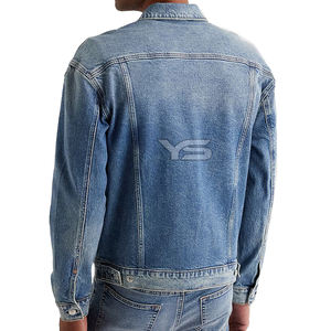 Chaqueta de hombre-Chaqueta vaquera recortada dividida con cremallera-Bolsillos de otoño e invierno Logotipo personalizado Servicio OEM con opción multicolor - Product Image 5