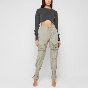 กางเกงคาร์โก้ผู้หญิงกางเกงผจญภัยแฟชั่นใส่สบายและมีกระเป๋ากว้างขวางสำหรับใช้ในชีวิตประจำวันกางเกงกลางแจ้งแบบลำลอง - Product Image 4