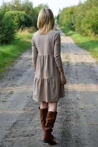 Última Novedad de Moda Vestido Midi Sexy de Manga Larga con Volantes para Mujer Elegante Vestido de Fiesta Casual para Dama de Algodón Orgánico - Product Image 3