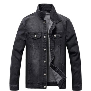 Vente directe d'usine, conception de logo personnalisée, veste en jean pour homme de la rue, confortable, qualité supérieure, manches longues, hiver, devant - Product Image 1