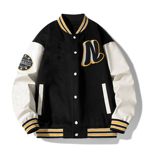 Nuevo producto personalizado Chenille bordado chaqueta de bombardero de manga de cuero Varsity hombres chaqueta de bombardero mujeres Haus Industries - Product Image 2